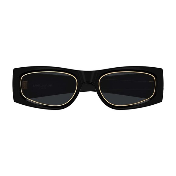 NEW SLM140 001 SQUARE UNISEX SAINT LAURENT BLACK GREY SUNGLASSES SL M140 RIM 001 - Picture 3 of 4